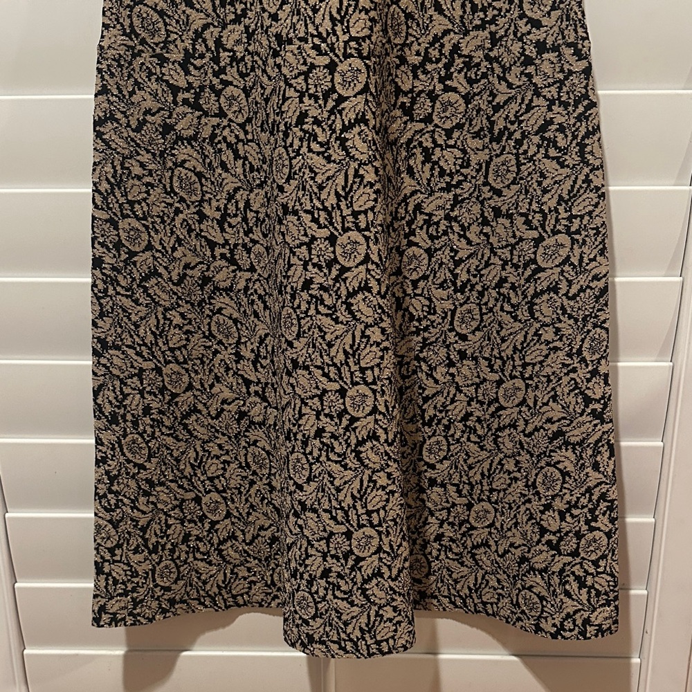 Michael Kors Black and Gold Floral Knit Dress- Size Small - Picture 2 of 4